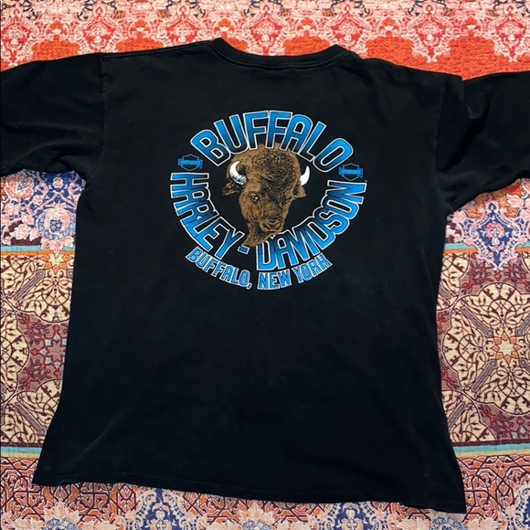 Vintage 1992 Harley Davidson Buffalo NY Tee 🐃 - Picture 2 of 8